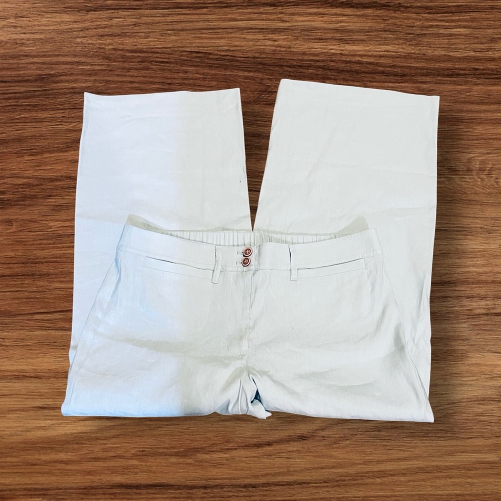 NWT J. Jill Linen Stretch Pants in Light Blue M